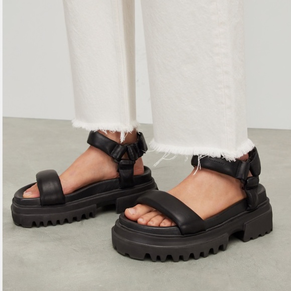 ALLSAINTS HELIUM LEATHER SANDALS, Size US 9, EU 39 - Picture 1 of 14